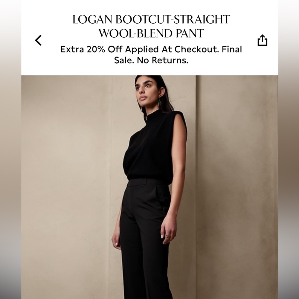 Brand new Logan straight cut pants black Petite 00 pants Banana Republic